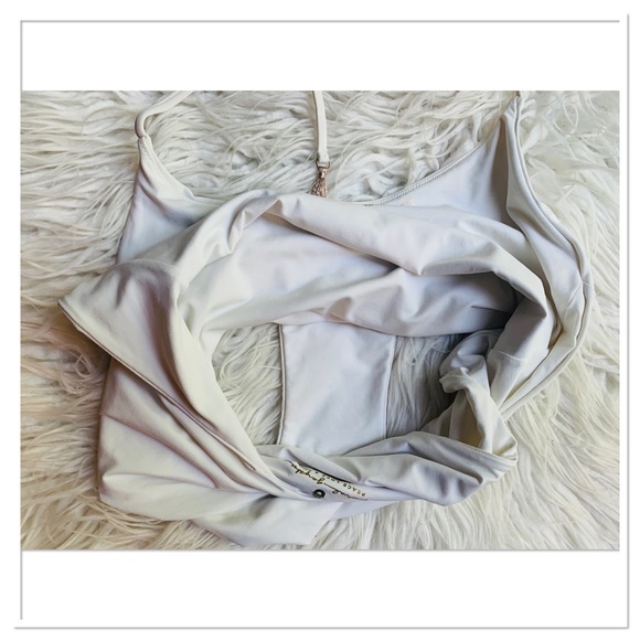 Spiritual Gangster Retreat One Piece Swimsuit White Gold Lettering Size Medium - Picture 8 of 9